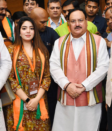 maryam farooqui meeting with JP Nadda